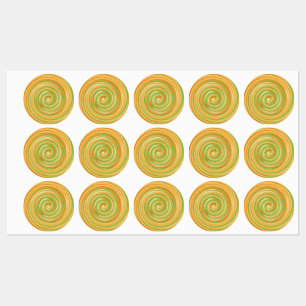 Étiquettes Spirale de couleurs d'agrumes amusantes