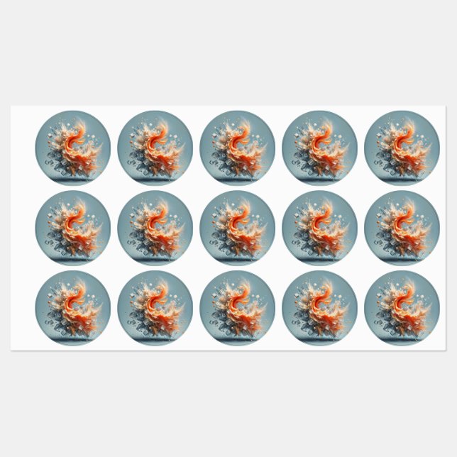 Étiquettes Splash tropical (Feuille)