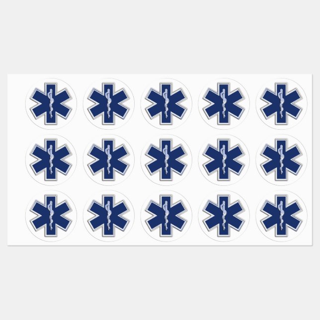 Étiquettes Star of Life Paramedic Carbon Fibre Style (Feuille)