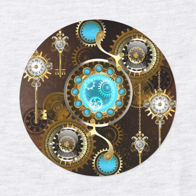 Étiquettes Steampunk Rusty Background (Design 1)