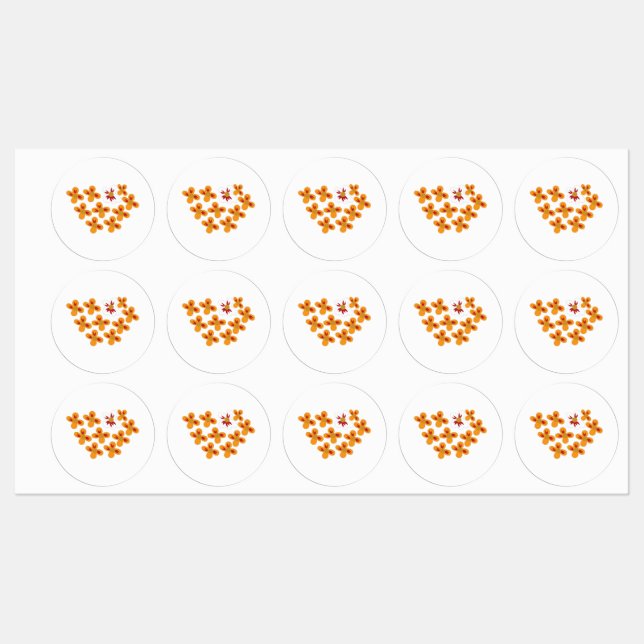 Étiquettes Style Décoratif, Orange Mouillé, Rouge Cornell (Feuille)