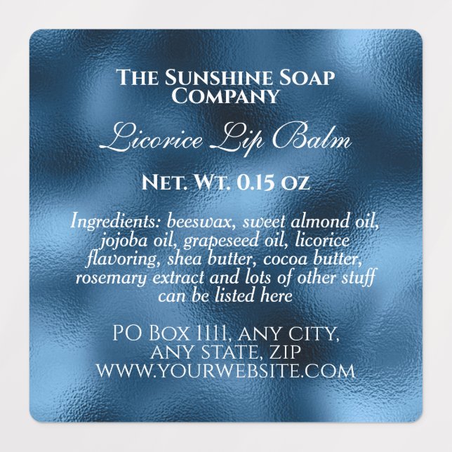 Étiquettes Style vintage imperméable cosmétique feuille bleue (Design 1)