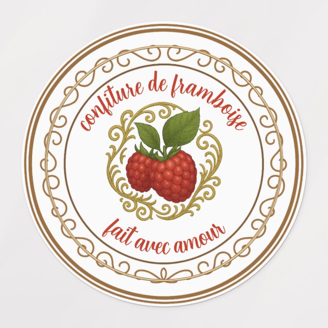Étiquettes Sweet Rhubarb & Strawberry – Natural Artisan Label (Design 2)