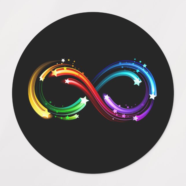 Étiquettes Symbole de l'infini de comètes arc-en-ciel (Design 3)