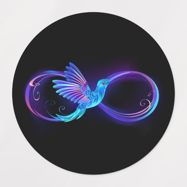 Étiquettes Symbole de Neon Infinity par Glowing Hummingbird (Design 1)