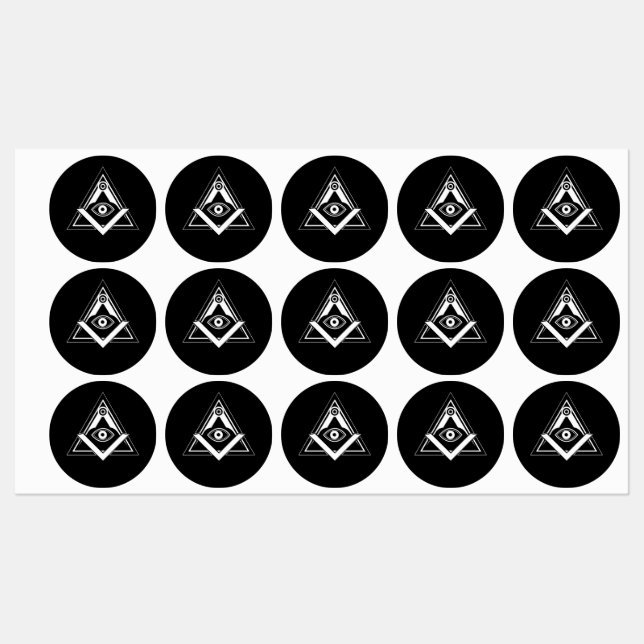 Étiquettes Symbole franc-maçonnerie (Feuille)