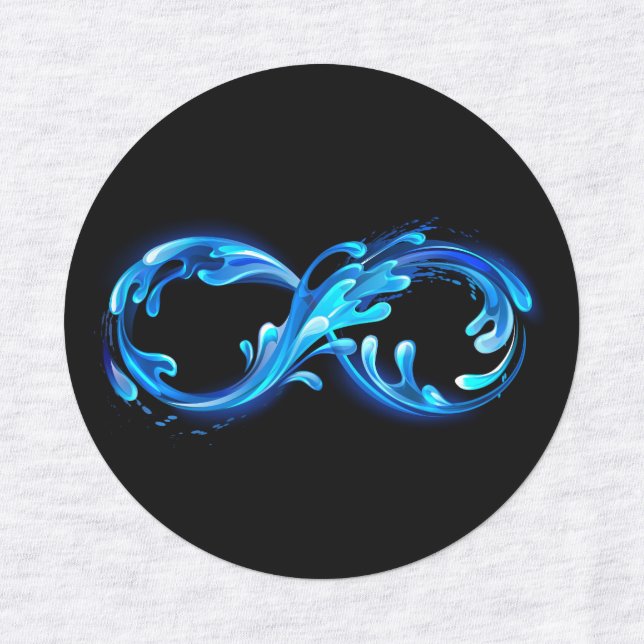 Étiquettes Symbole Infini d'Eau Claire Froide (Design 1)