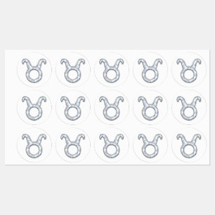 Étiquettes Symbole Taurus de Mère de Perle sur Camo numérique