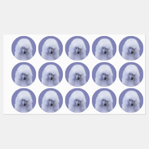 Étiquettes Tableau blanc standard de caniche - Art original d