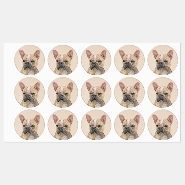Étiquettes Tableau Français Bulldog (Sable) - Joli Original D (Feuille)