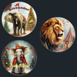 Étiquettes Tags cadeaux Vintage Christmas Circus<br><div class="desc">Noël vintage aux étiquettes cadeaux de cirque. Trois conceptions différentes. Utilisez un,  deux ou trois noms différents.</div>