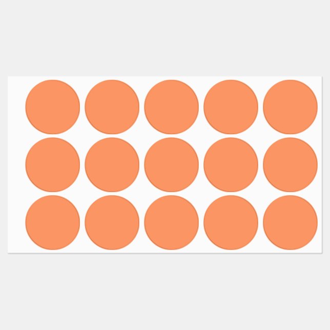 Étiquettes Tangerine atomique  (couleur unie)   (Feuille)