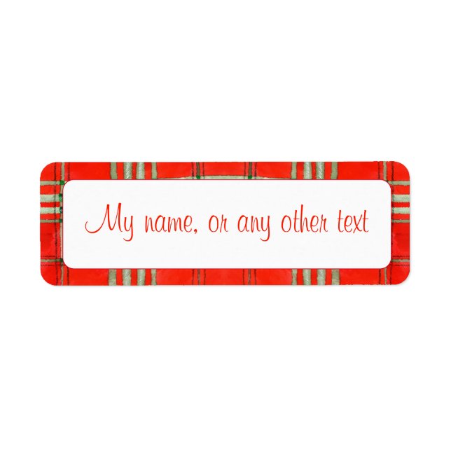 ÉTIQUETTES TARTAN ROUGE SCOTT .75"x2.25" (Devant)