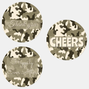Étiquettes Teintes terreuses de brun et de beige camouflage 1