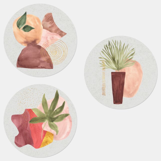 Étiquettes Terra Cotta Gold Parties scintillant Formes Cadeau (Groupe)