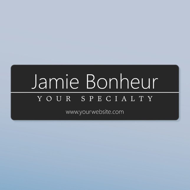 Étiquettes Texte blanc classique simple en noir (Créateur téléchargé)