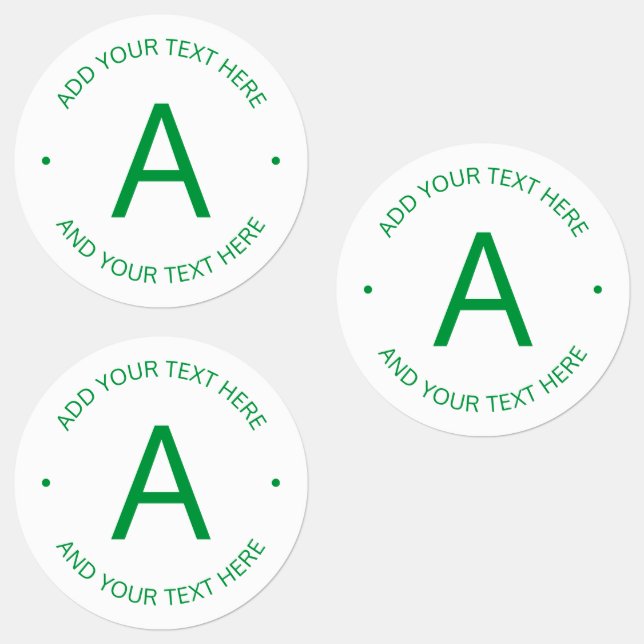 Étiquettes Texte simple et personnalisable | Vert et blanc (Groupe)