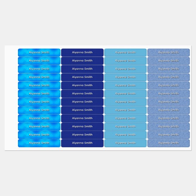 Étiquettes Textures Bleu Garçon et Fille Rentree des Classes (Feuille)