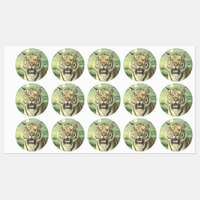 Étiquettes tigre métallique (Feuille)