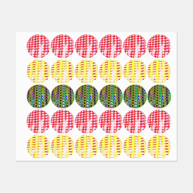 Étiquettes Tissu Pop Art (Feuille)