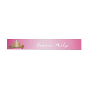 Étiquettes tour couronne rose princesse or