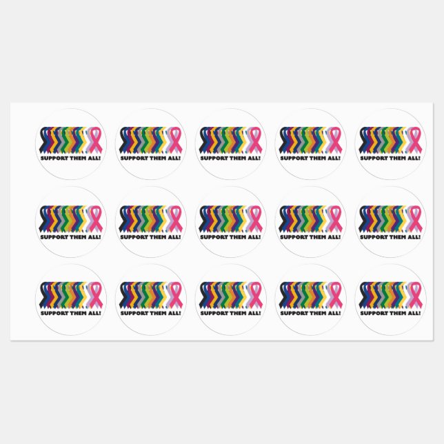 Étiquettes Toute la sensibilisation au cancer (Feuille)