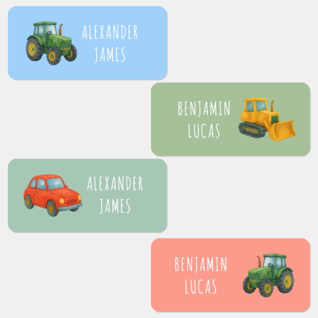 Étiquettes Transport de véhicules Retour à l'école Vêtements  (Groupe)