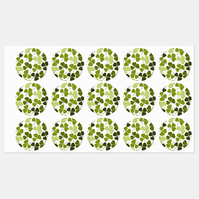 Étiquettes Trèfle vert dans une variété de nuances (Feuille)