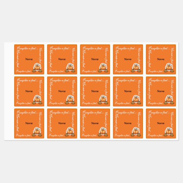 Étiquettes Trick ou Treat de... (Feuille)