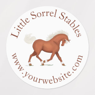 Étiquettes Tricoter Sorrel Horse Circulaire Texte Personnalis