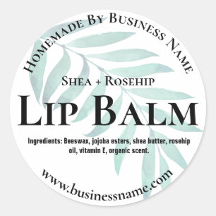 Étiquettes Tropical Leaf White Lip Balm Tube