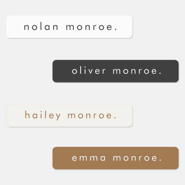 Étiquettes Type Simple Boho Enfants Imperméable Nom (Groupe)