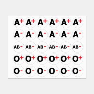 ÉTIQUETTES TYPES DE SANG