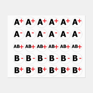 ÉTIQUETTES TYPES DE SANG