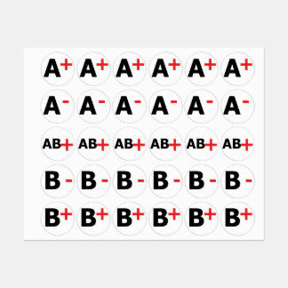 ÉTIQUETTES TYPES DE SANG