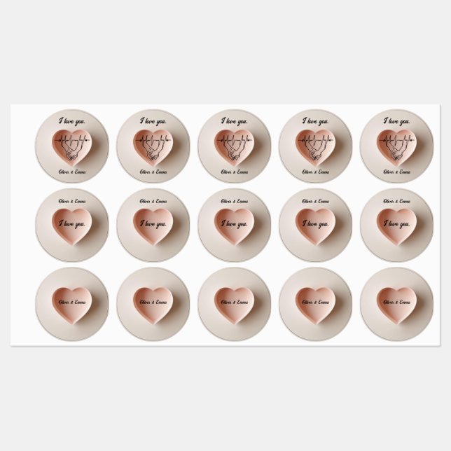 Étiquettes Un coeur délicat et minimaliste. (Feuille)