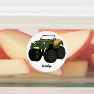 Étiquettes Un Green Monster truck