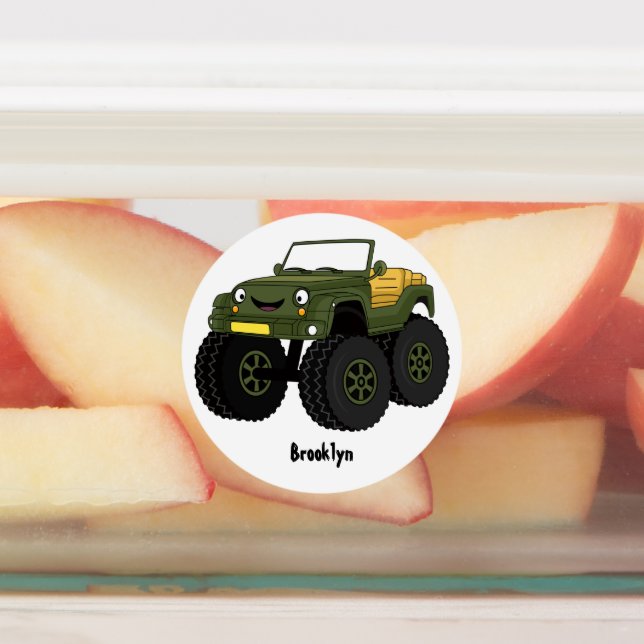 Étiquettes Un Green Monster truck (Apposé)