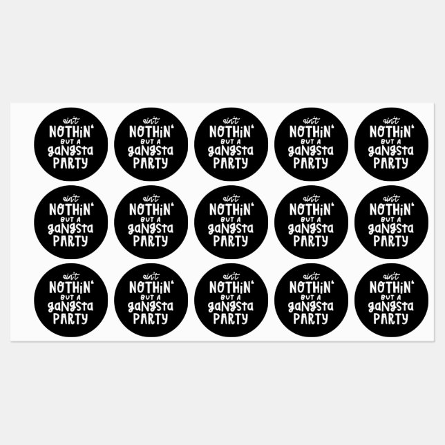 Étiquettes Un Hip hop du parti Gangsta dans les années 90 (Feuille)