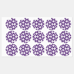 Étiquettes Un motif symétrique de couleur blanche et violette
