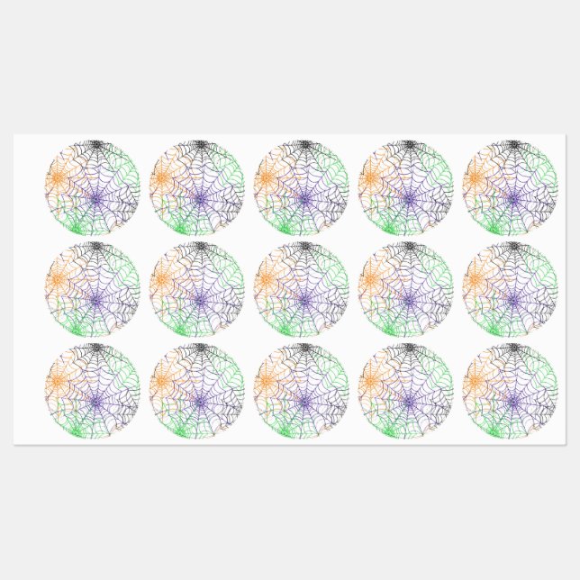 Étiquettes Un simple Motif Web d'Halloween Spider (Feuille)