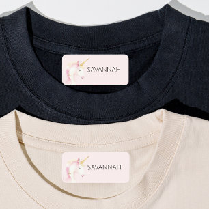 Étiquettes Unicorn rose nom fille