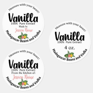 Étiquettes Vanilla Extrait Étiquette, haricot de Madagascar