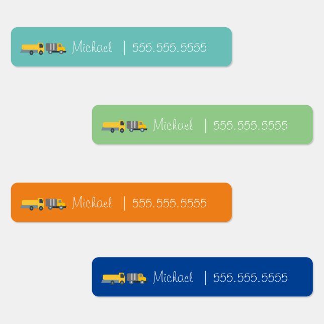 Étiquettes Véhicules Classe école Déjeuner Nom Numéro Étiquet (Groupe)