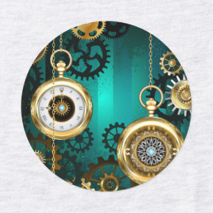 Étiquettes Veille bijoux Steampunk sur un Arrière - plan vert