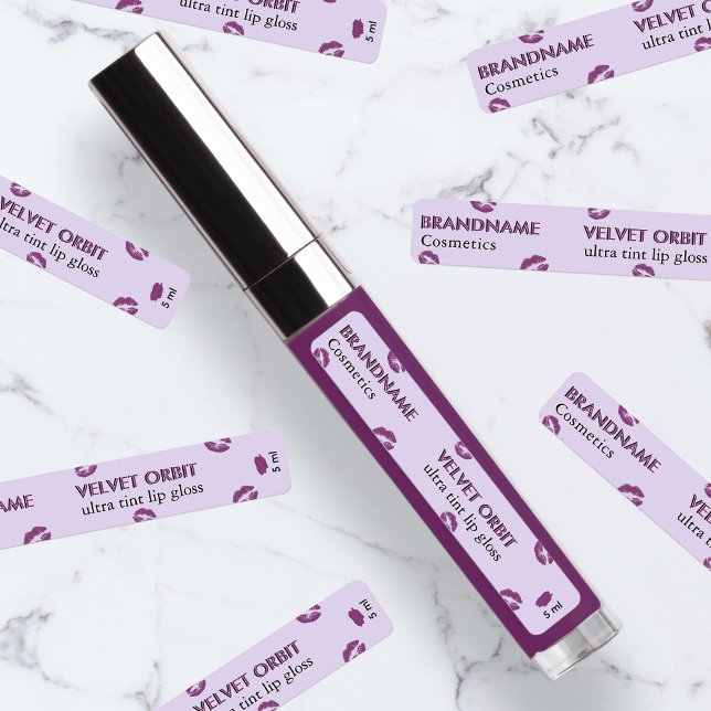 Étiquettes Velours mignon violet Lip Personnalisé Gloss Minim (Créateur téléchargé)