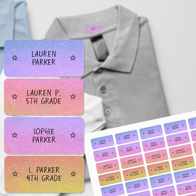 Étiquettes Vêtements avec nom d'étoile codé par couleur à dég (Créateur téléchargé)
