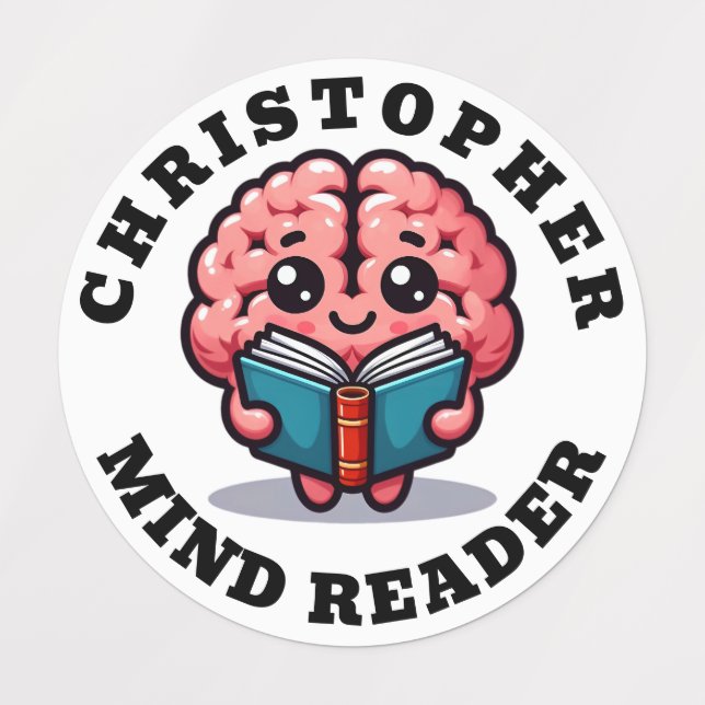 Étiquettes Vêtements de lecteur de l'esprit personnalisé mign (Design 5)