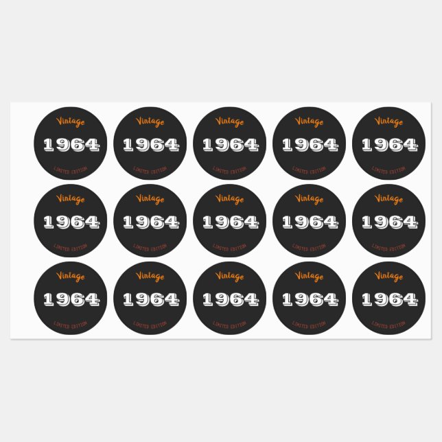 Étiquettes Vintage 1964 édition limitée 60e cadeau d'annivers (Feuille)