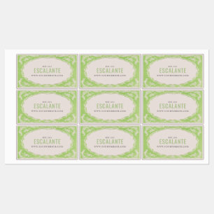 Étiquettes Vintage Retro Elégant cadre fleuri vert beige